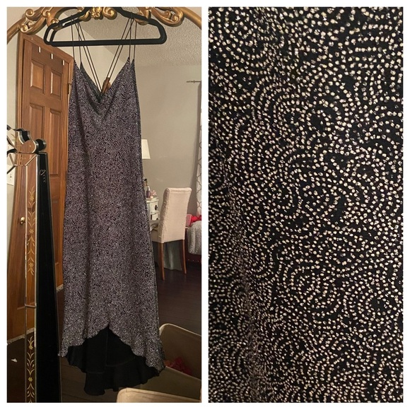 Vintage Y2K Byer Too! Metallic strappy high low Midi Dress Black 45086 - Picture 1 of 14